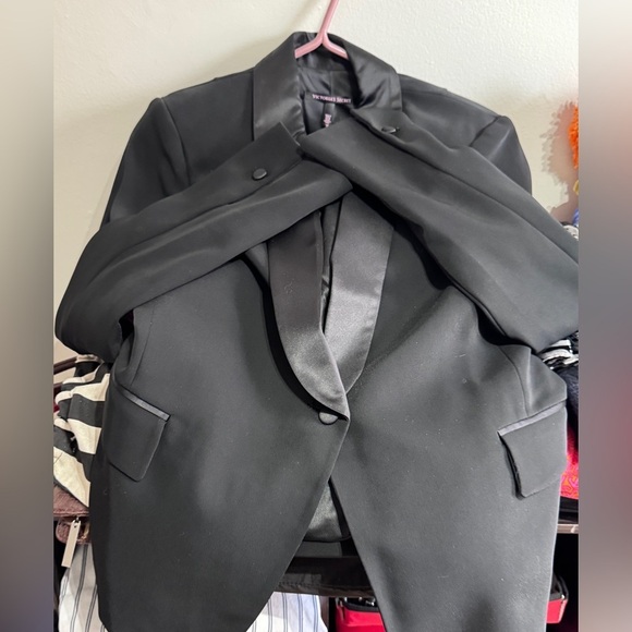 🥂Elegant Vintage Ladies Victoria’s Secret Black Tuxedo Style Suit Jacket Size 12 - Picture 15 of 16